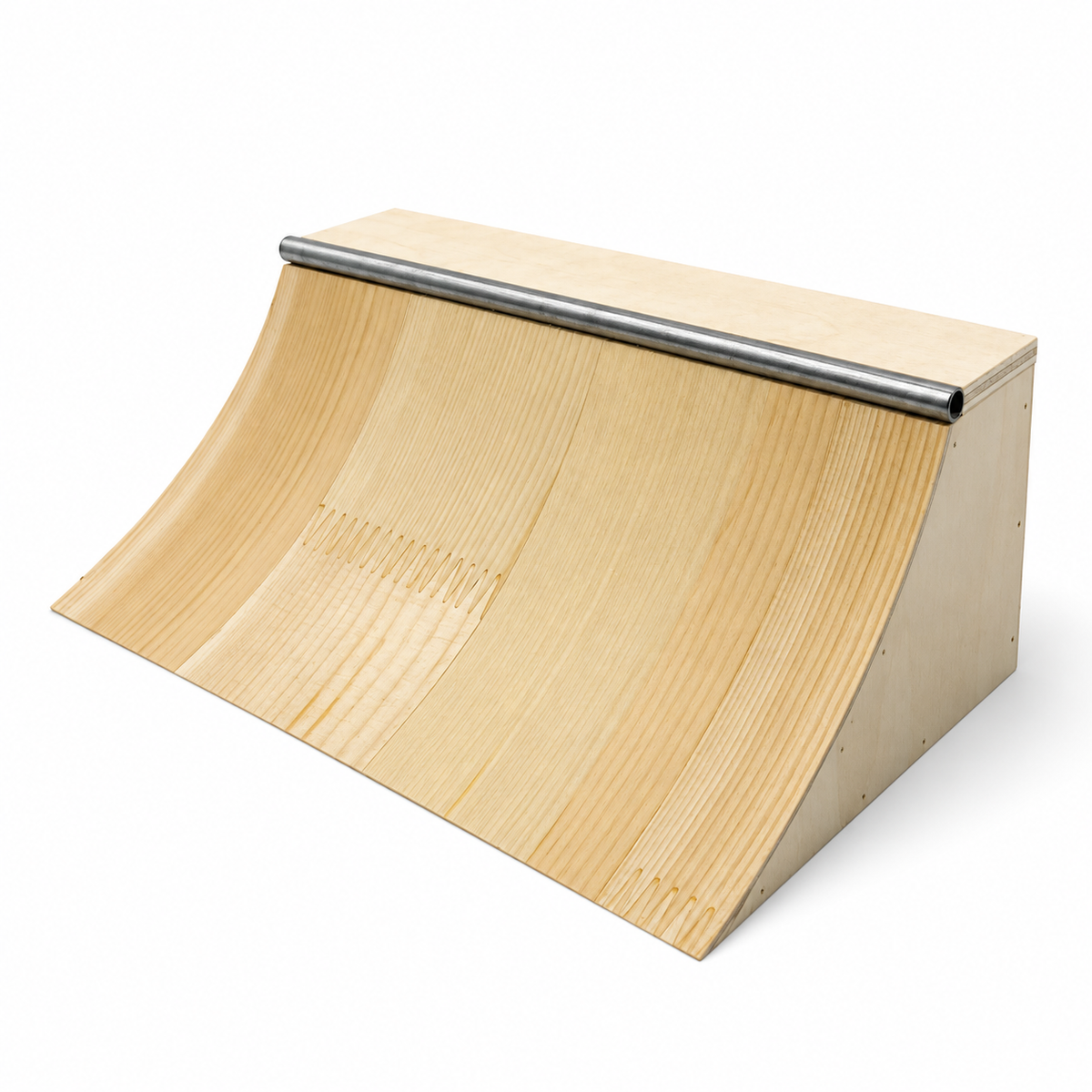 Wooden fingerboard quarter pipe