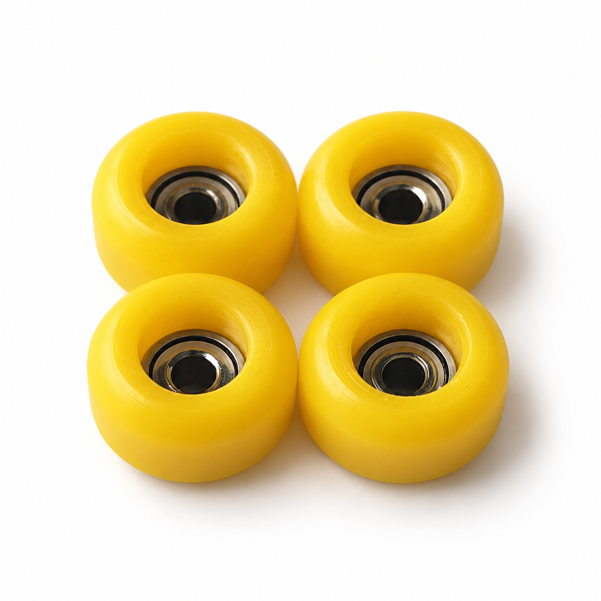 CNC Fingerboard Wheels with Bearings, Yellow