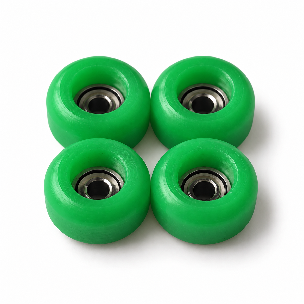 CNC Fingerboard Wheels with Bearings, Green