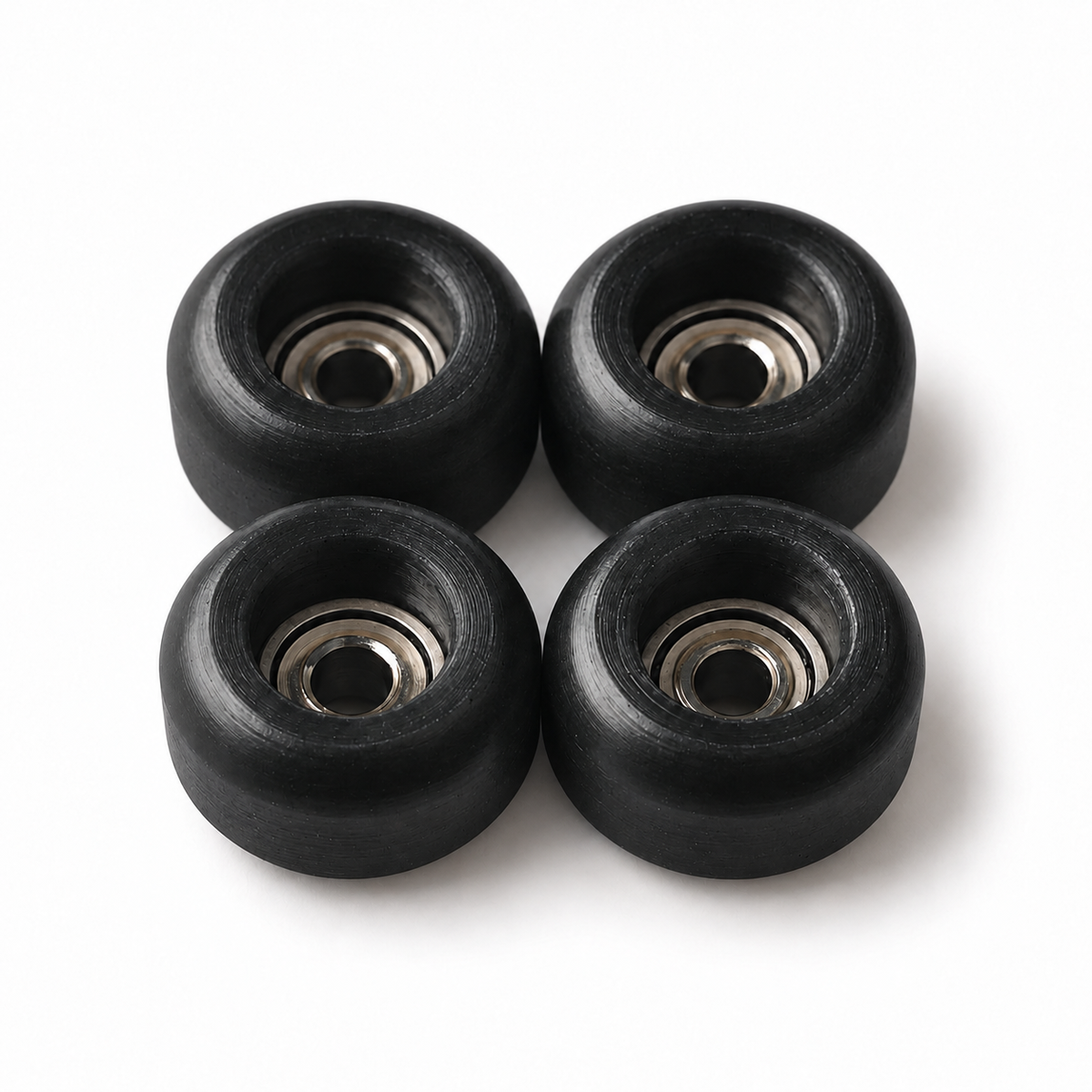 CNC Fingerboard Wheels with Bearings, Black