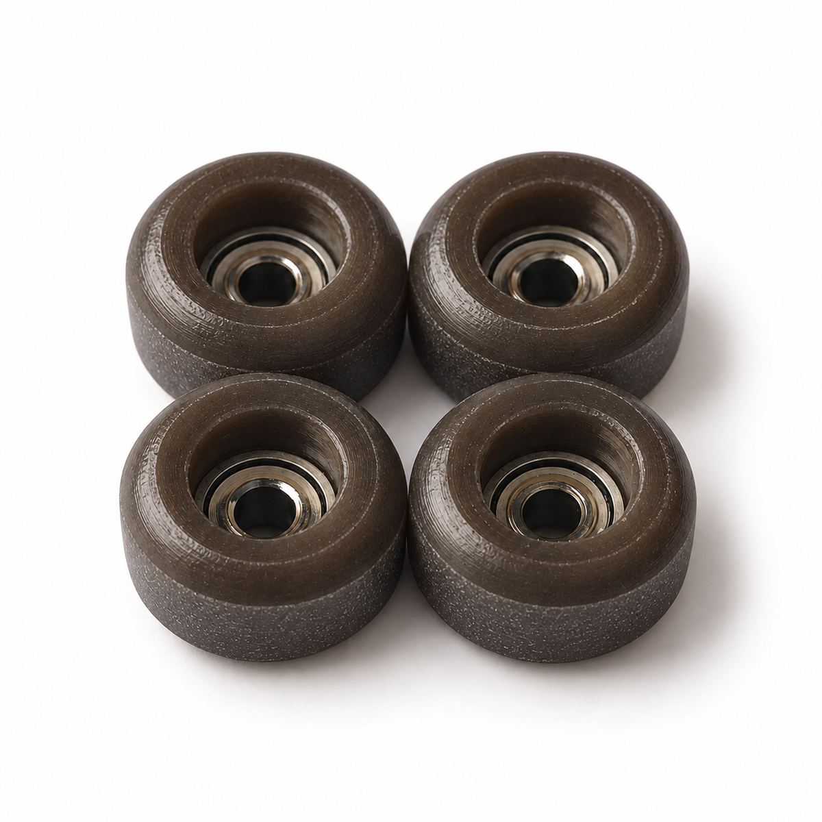 CNC Fingerboard Wheels with Bearings, Brown