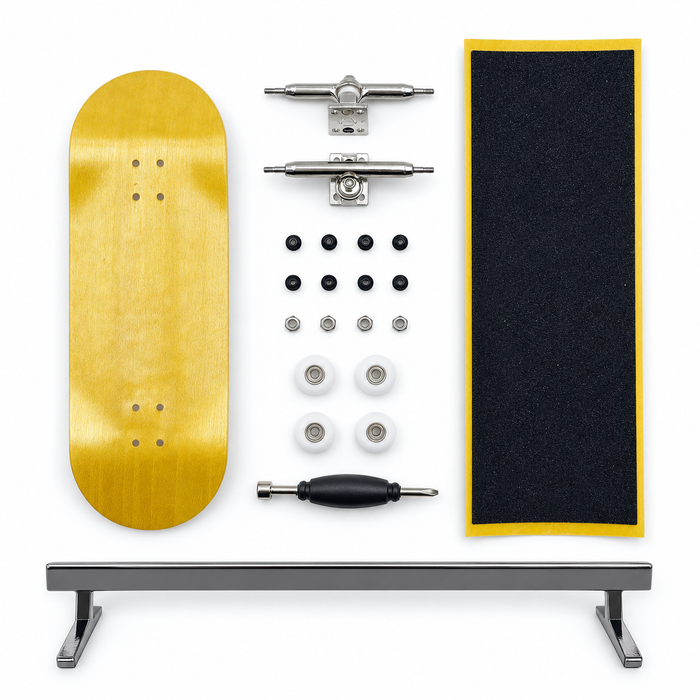 Fingerboard Pro Gift Set: yellow 36mm complete and black 8.7 in metal rail